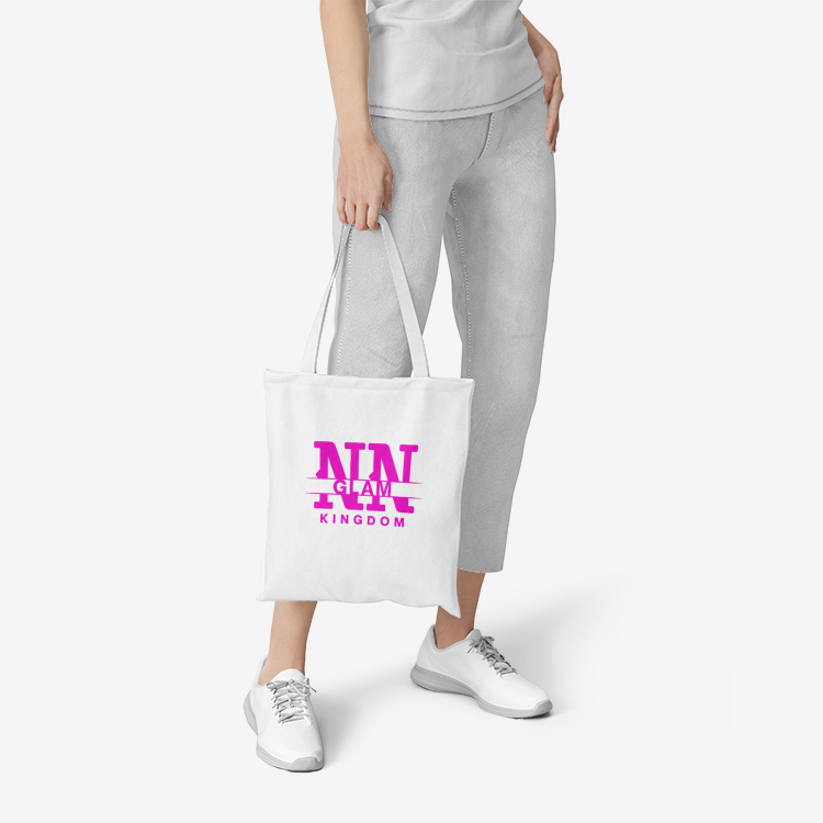 NN Glam Kingdom Pink Logo Canvas Tote Bag