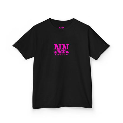 Kids Tee — Pink "NIN GLAM KINGDOM" Logo Shirt