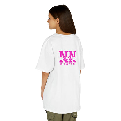 Kids Tee — Pink "NIN GLAM KINGDOM" Logo Shirt