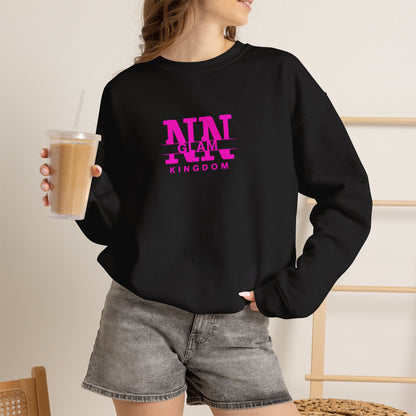 Glam Kingdom Crewneck Sweatshirt — Pink Logo Casual Pullover