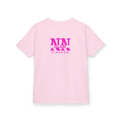 Kids Tee — Pink "NIN GLAM KINGDOM" Logo Shirt