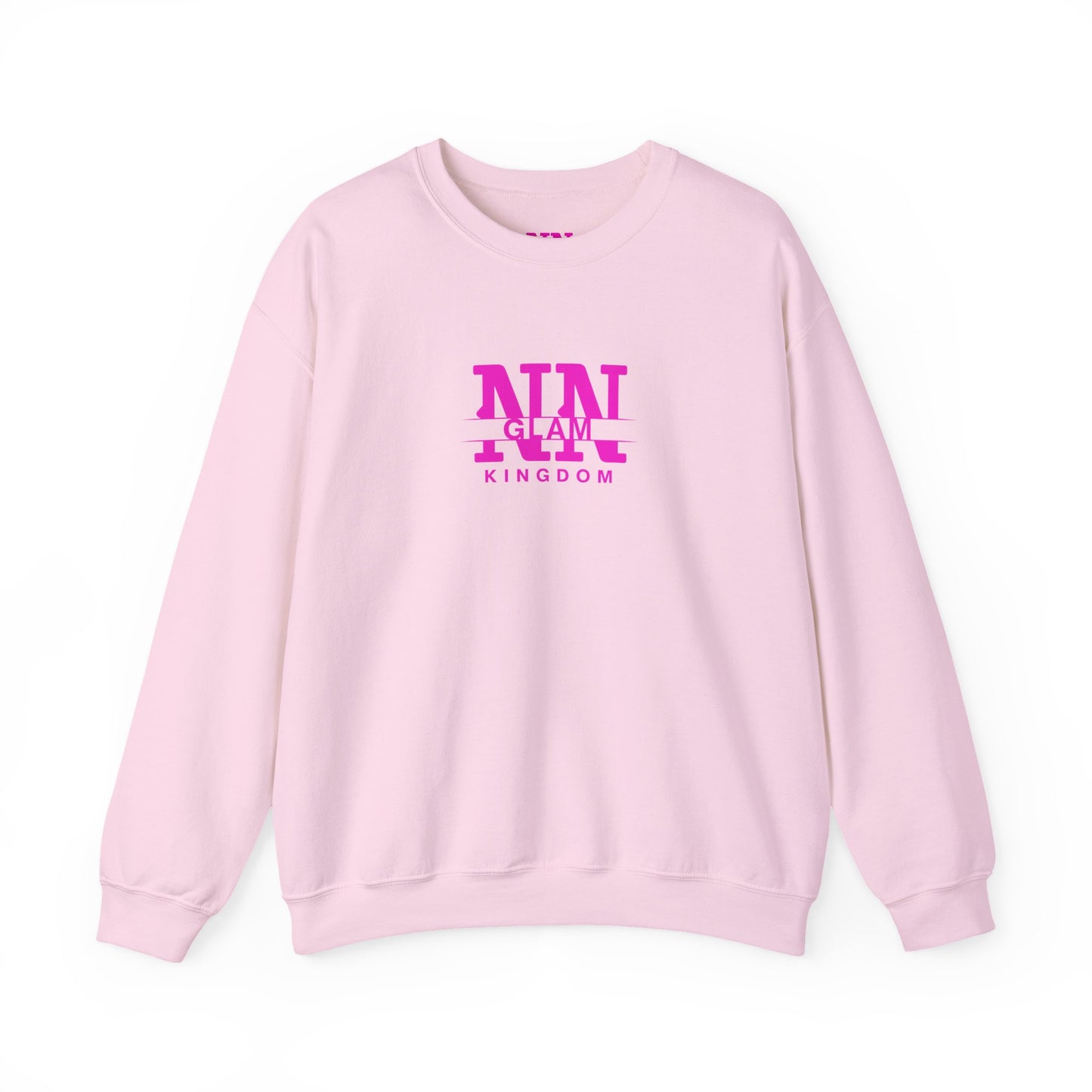 Glam Kingdom Crewneck Sweatshirt — Pink Logo Casual Pullover