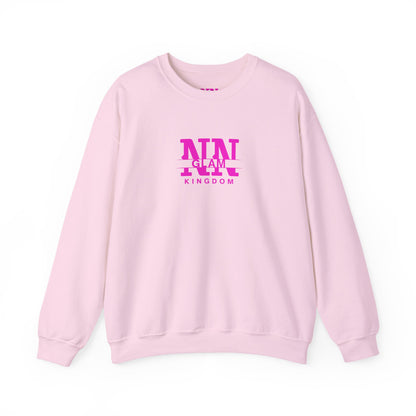 Glam Kingdom Crewneck Sweatshirt — Pink Logo Casual Pullover