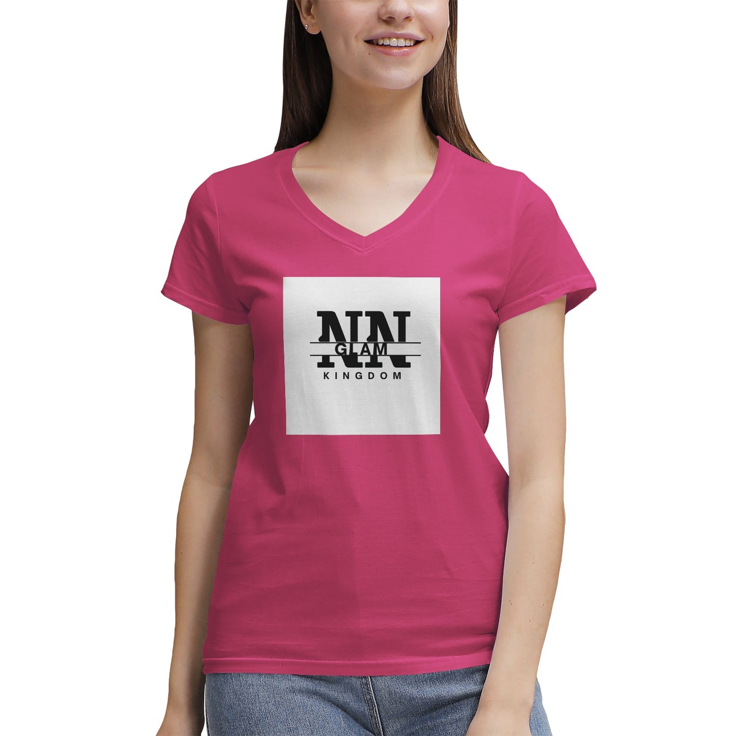 Women's NN Glam Kingdom Logo V-Neck T-Shirt