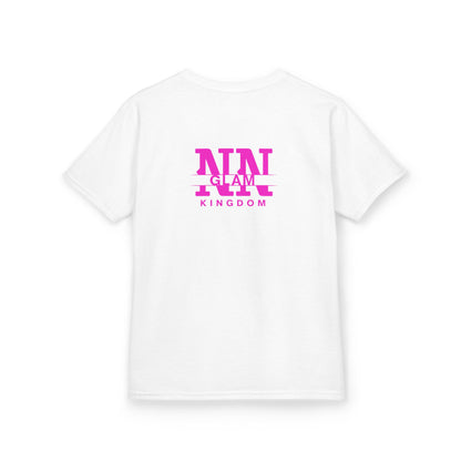 Kids Tee — Pink "NIN GLAM KINGDOM" Logo Shirt