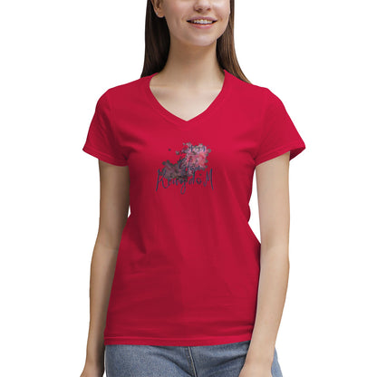 Women's NN Glam Kingdom Graphic V-Neck T-Shirt