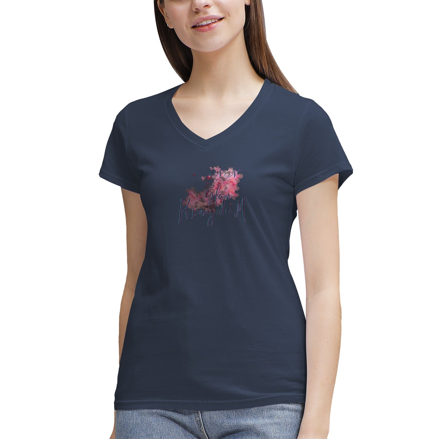 Women's NN Glam Kingdom Graphic V-Neck T-Shirt