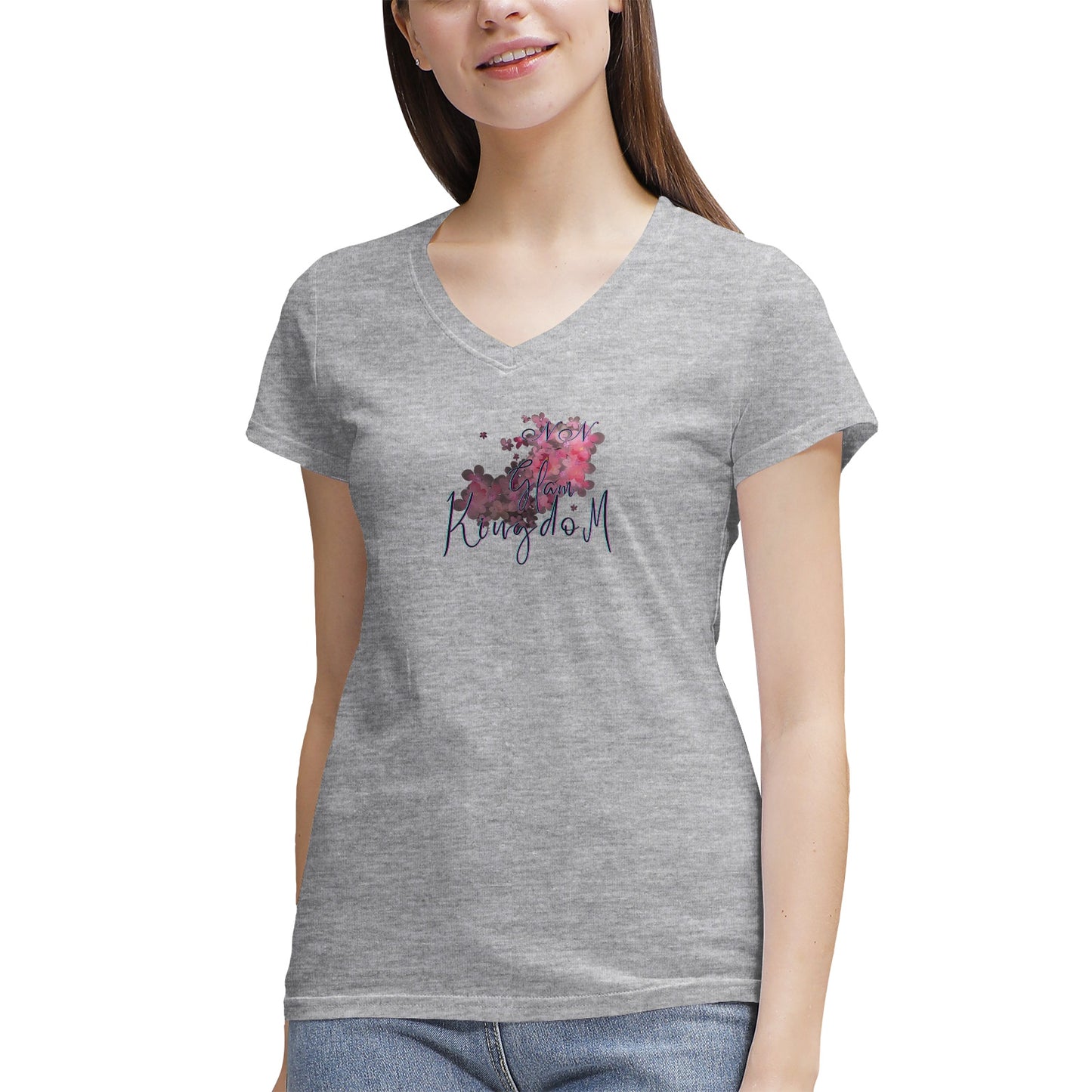 Women's NN Glam Kingdom Graphic V-Neck T-Shirt