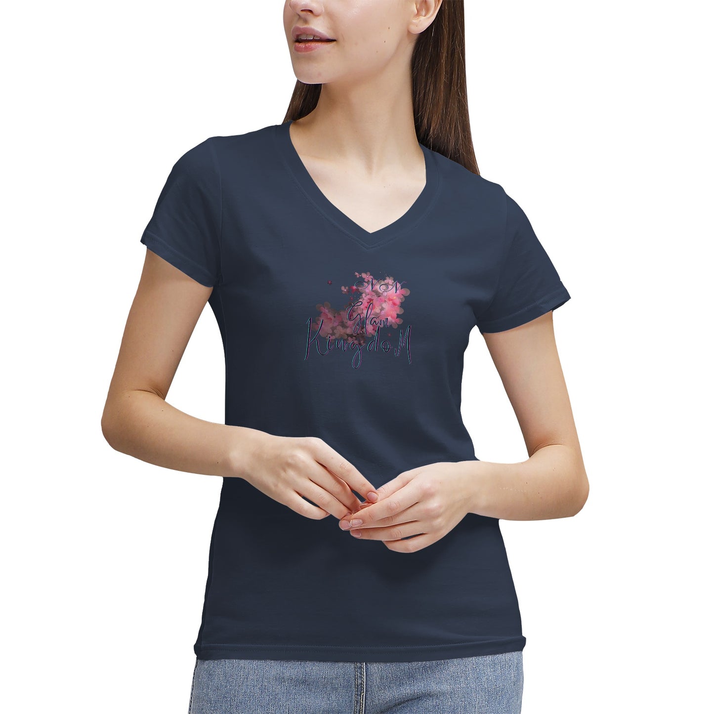 Women's NN Glam Kingdom Graphic V-Neck T-Shirt