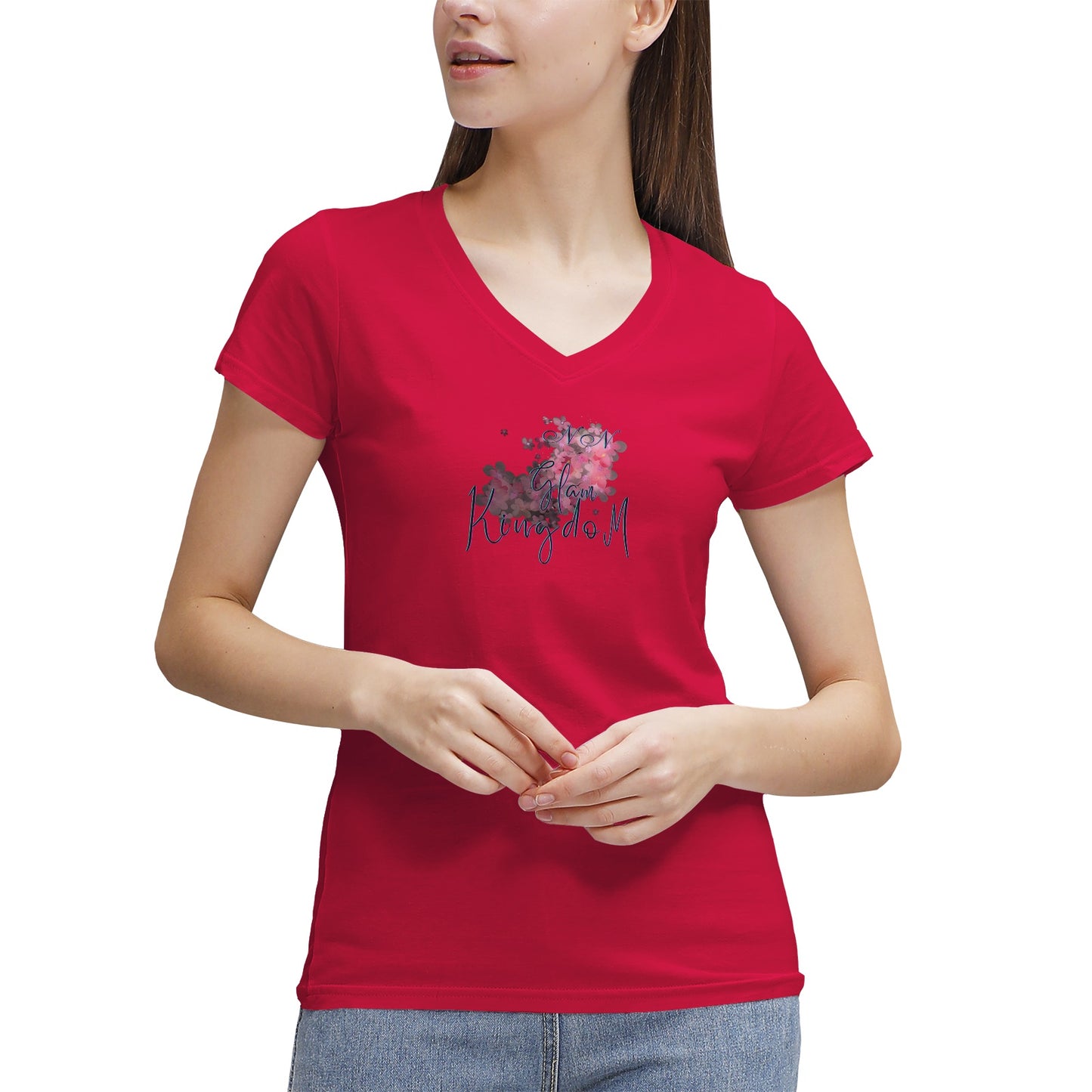 Women's NN Glam Kingdom Graphic V-Neck T-Shirt