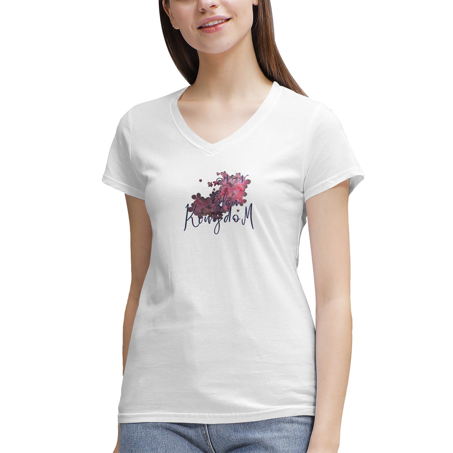 Women's NN Glam Kingdom Graphic V-Neck T-Shirt