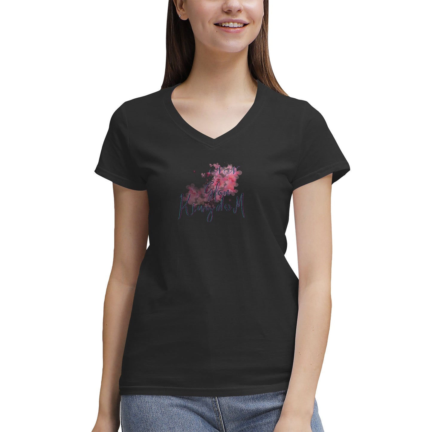 Women's NN Glam Kingdom Graphic V-Neck T-Shirt