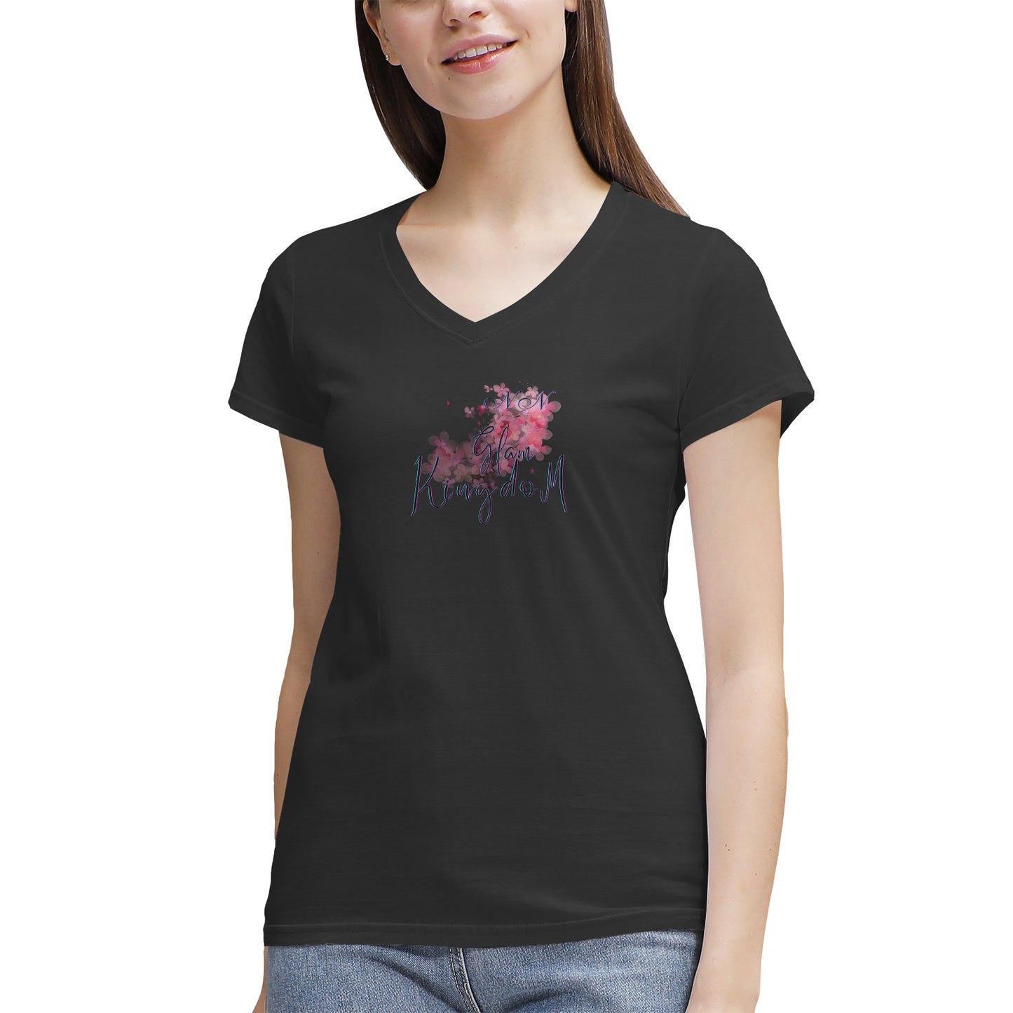 Women's NN Glam Kingdom Graphic V-Neck T-Shirt