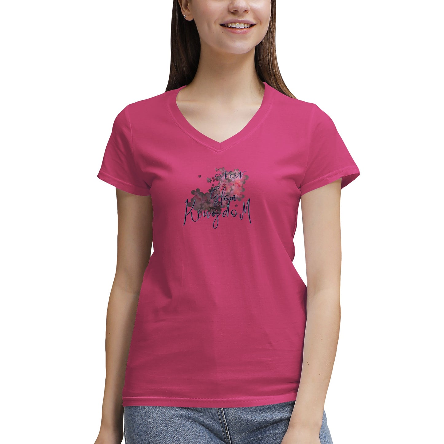 Women's NN Glam Kingdom Graphic V-Neck T-Shirt
