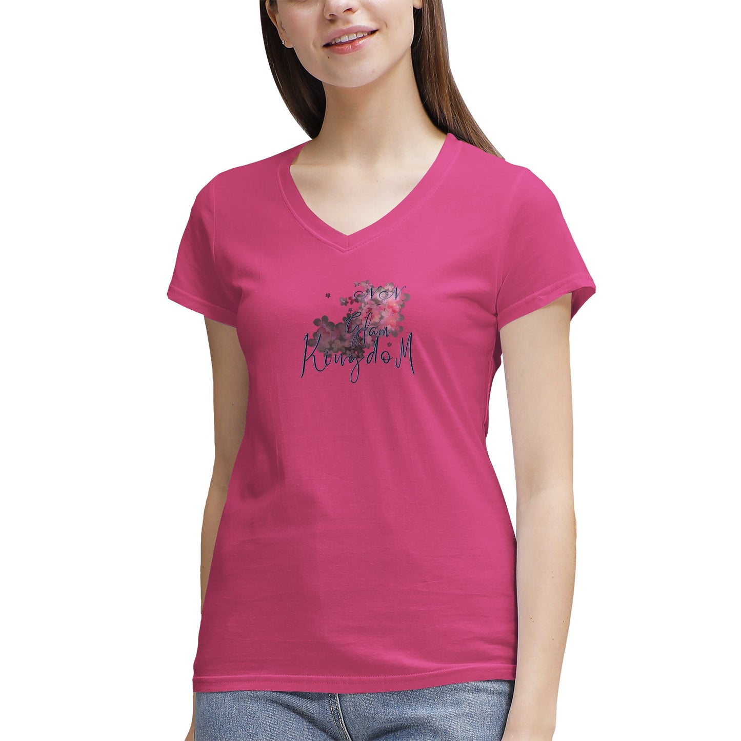 Women's NN Glam Kingdom Graphic V-Neck T-Shirt