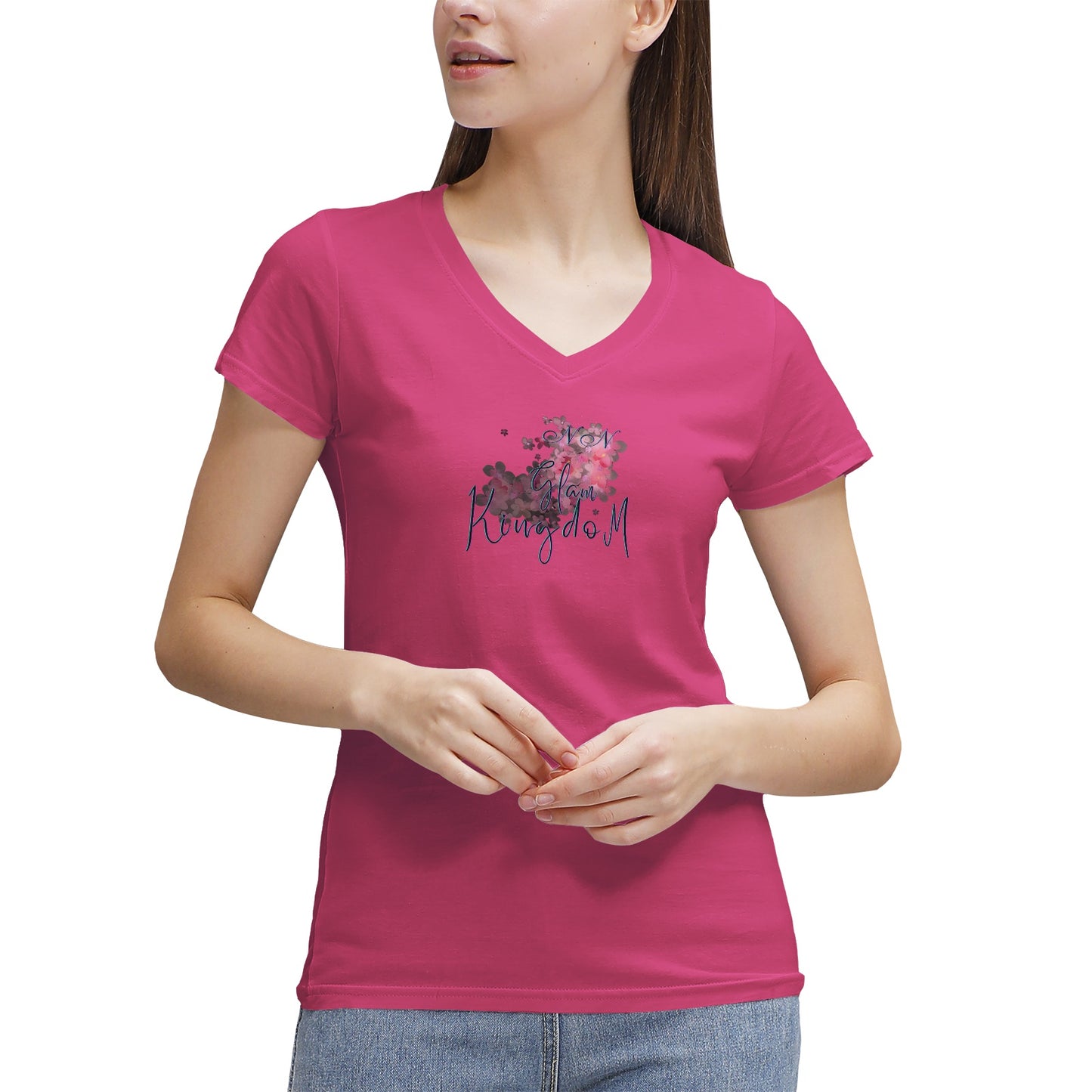 Women's NN Glam Kingdom Graphic V-Neck T-Shirt