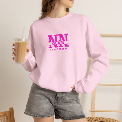 Glam Kingdom Crewneck Sweatshirt — Pink Logo Casual Pullover