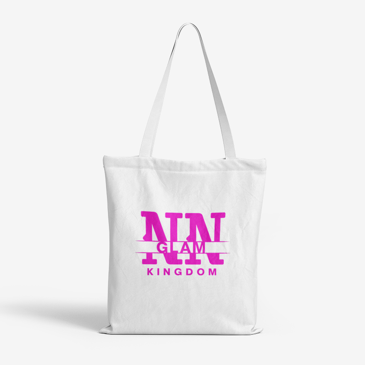 NN Glam Kingdom Pink Logo Canvas Tote Bag