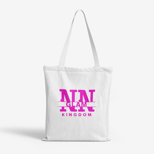 NN Glam Kingdom Pink Logo Canvas Tote Bag