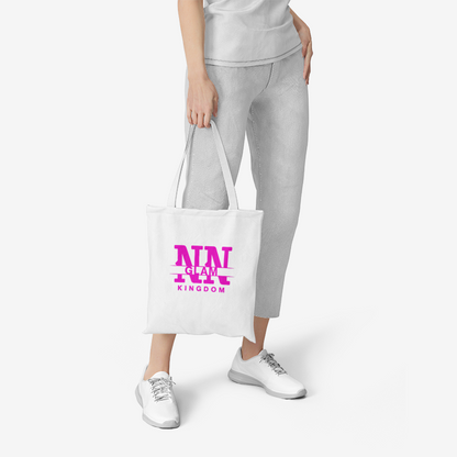NN Glam Kingdom Pink Logo Canvas Tote Bag
