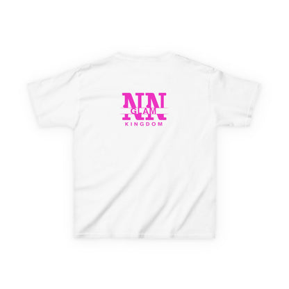 Kids Tee — Pink "NIN GLAM KINGDOM" Logo Shirt