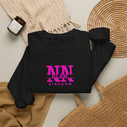 Glam Kingdom Crewneck Sweatshirt — Pink Logo Casual Pullover
