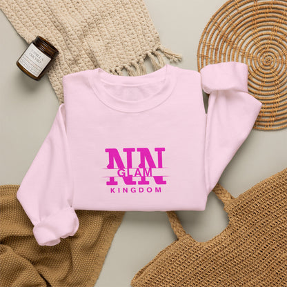 Glam Kingdom Crewneck Sweatshirt — Pink Logo Casual Pullover