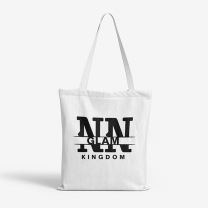 NN Glam Kingdom Black Logo Canvas Tote Bag