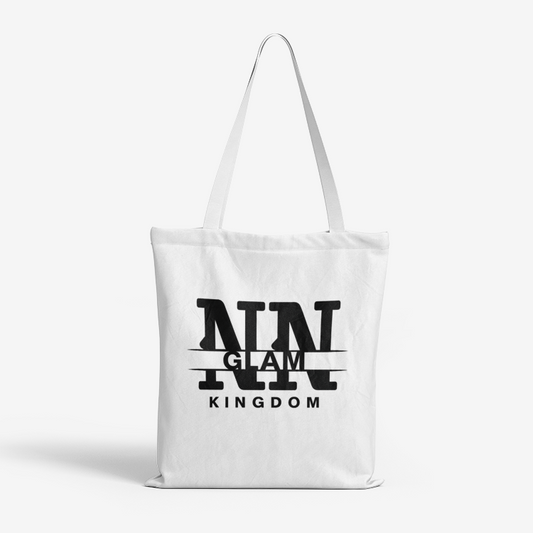NN Glam Kingdom Black Logo Canvas Tote Bag